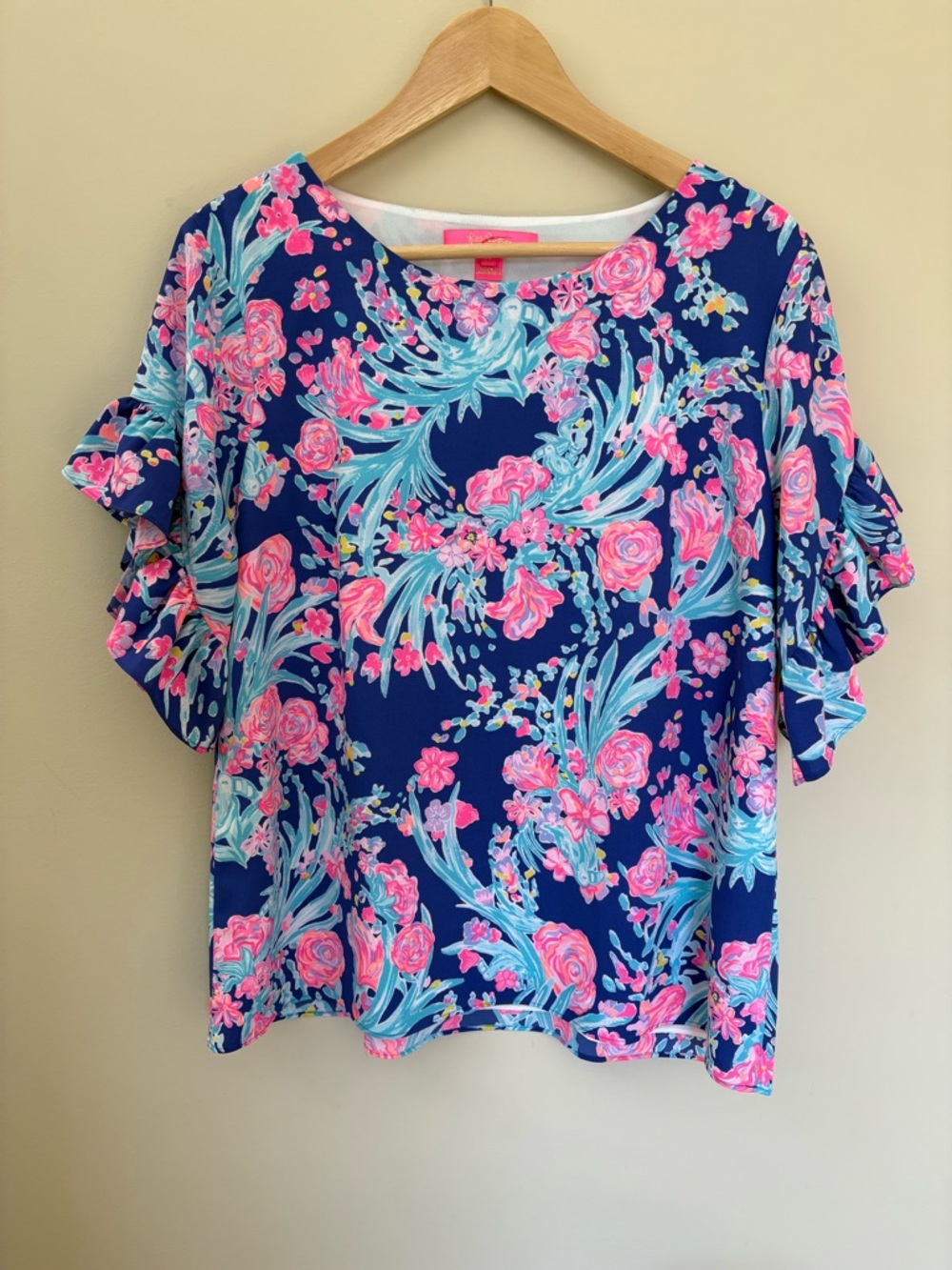 Lilly Pulitzer Darlah Top Toucan Party Lined Size M Mulitcolor